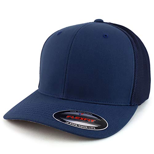 Trendy Apparel Shop 2XL Structured Flex Fitted Trucker Flexfit Baseball Cap