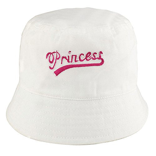 Trendy Apparel Shop Girl's Princess Embroidered Youth Size Cotton Bucket Hat