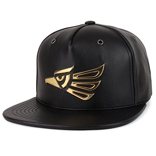Trendy Apparel Shop Hecho en Mexico Eagle 3D High Frequency Logo PU Leather Snapback Cap