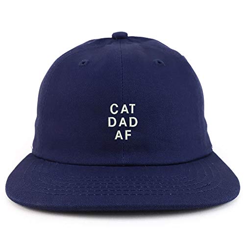 Trendy Apparel Shop Cat Dad AF Embroidered Low Profile Cotton Snapback Cap