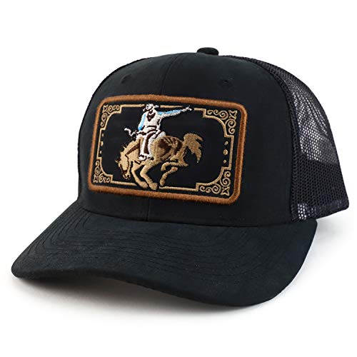 Trendy Apparel Shop Bull Riding Rodeo Structured Mesh Back Snapback Cap