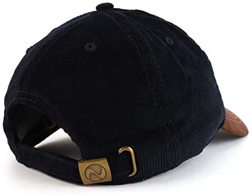 Trendy Apparel Shop 2 Tone 100% Cotton with Synthetic Suede Visor Baseball Cap