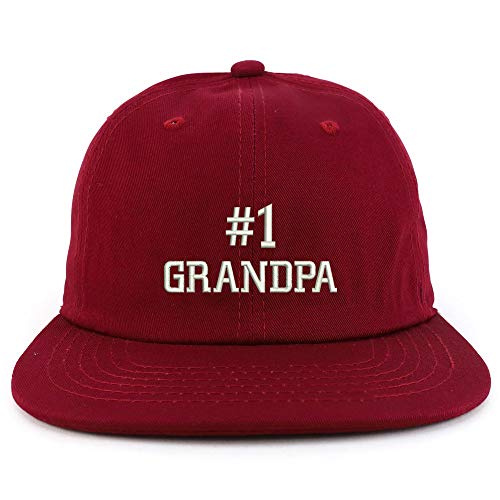 Trendy Apparel Shop Number 1 Grandpa Embroidered Low Profile Snapback Cap