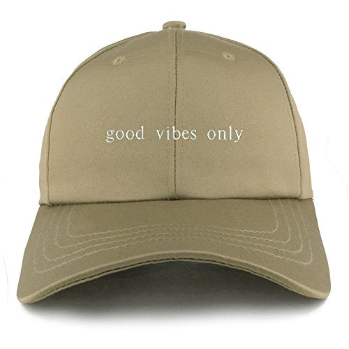 Trendy Apparel Shop Good Vibes Only Embroidered Structured Satin Adjustable Cap