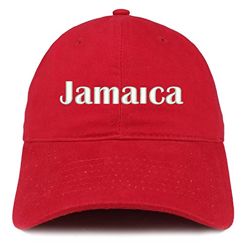 Trendy Apparel Shop Jamaica Embroidered Soft Crown 100% Brushed Cotton Cap