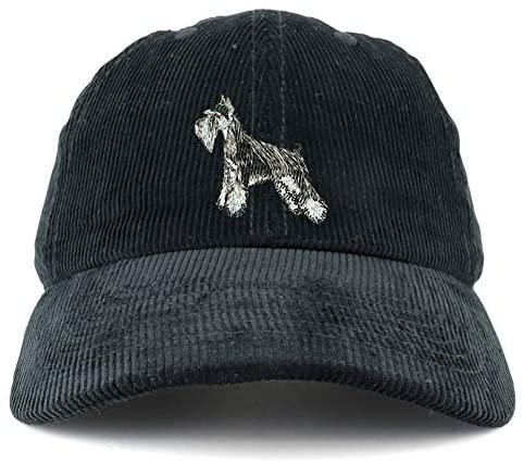 Trendy Apparel Shop Miniature Schnauzer Dog Corduroy Unstructured Baseball Cap