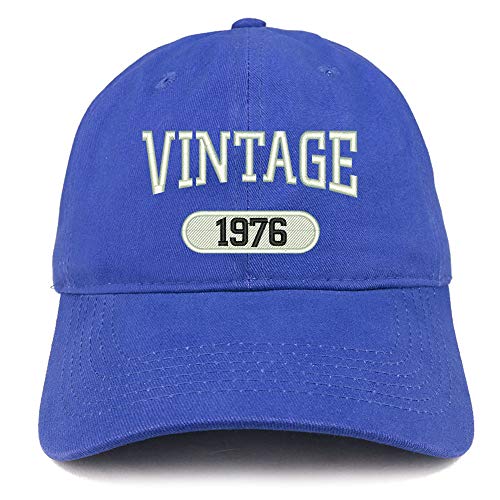 Trendy Apparel Shop 45th Birthday Vintage 1976 Soft Crown Brushed Cotton Cap