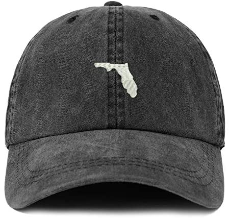 Trendy Apparel Shop XXL Florida State Embroidered Unstructured Washed Pigment Dyed Baseball Cap
