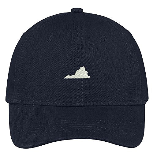 Trendy Apparel Shop Virginia State Map Embroidered Low Profile Soft Cotton Brushed Baseball Cap