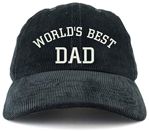 Trendy Apparel Shop World's Best Dad Cotton Corduroy Unstructured Baseball Cap