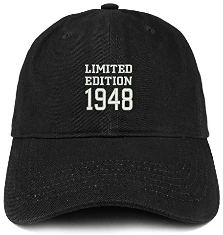 Trendy Apparel Shop Limited Edition 1948 Embroidered Birthday Gift Brushed Cotton Cap