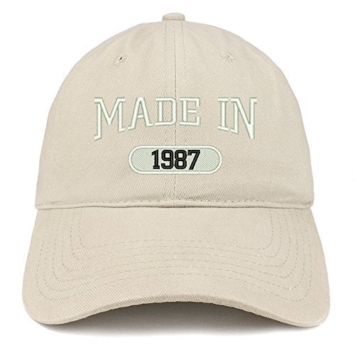 Trendy Apparel Shop Made in 1987 Embroidered 34th Birthday Brushed Cotton Cap