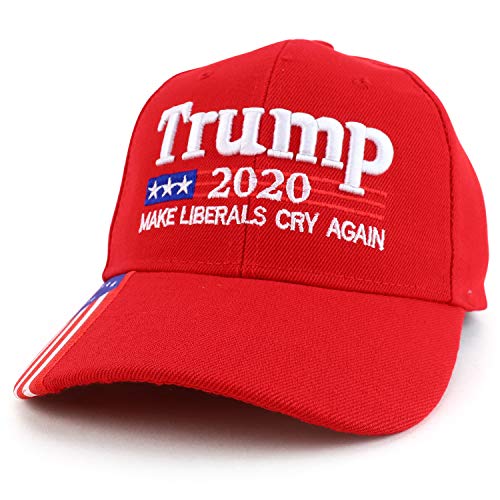 Trendy Apparel Shop Assorted Trump 2020 US Flag Bill Embroidered Design Baseball Cap