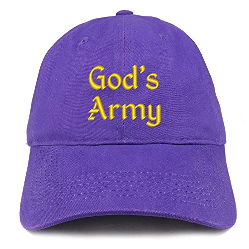 Trendy Apparel Shop God's Army Embroidered Soft Crown 100% Brushed Cotton Cap