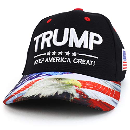 Trendy Apparel Shop Assorted Trump 2020 US Flag Bill Embroidered Design Baseball Cap