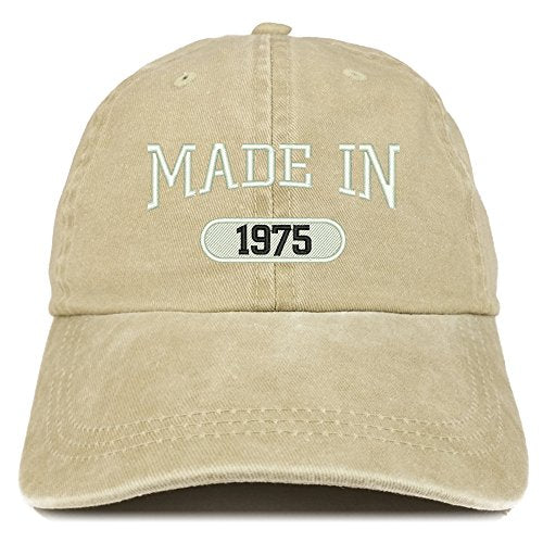 Trendy Apparel Shop Made in 1975 Embroidered 46th Birthday Washed Baseball Cap