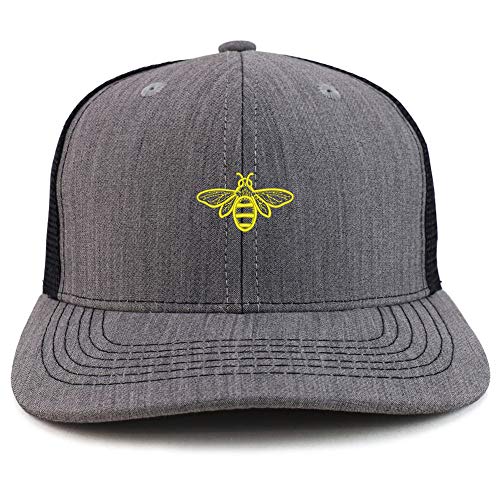 Trendy Apparel Shop Bee Embroidered Two Tone Mesh Back Trucker Baseball Cap