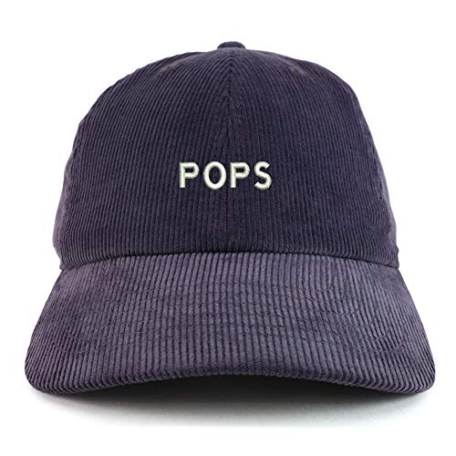 Trendy Apparel Shop Pops Embroidered Cotton Corduroy Unstructured Baseball Cap