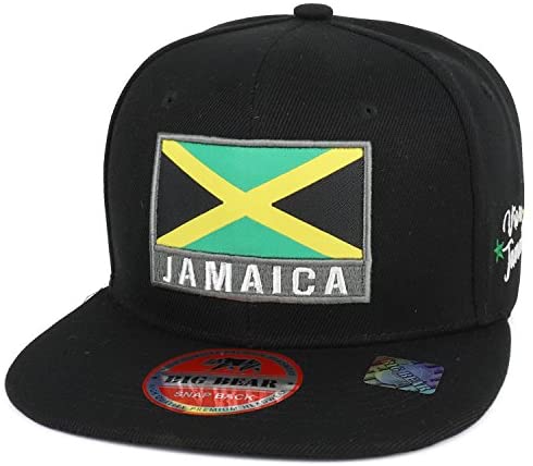 Trendy Apparel Shop Viva Jamaica Flag Embroidered Flat Bill Snapback Cap