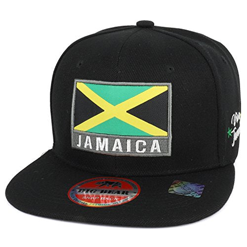 Trendy Apparel Shop Viva Jamaica Flag Embroidered Flat Bill Snapback Cap