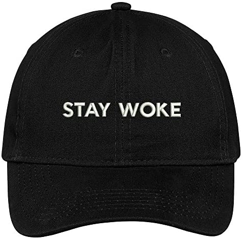 Trendy Apparel Shop Stay Woke Embroidered Low Profile Soft Cotton Brushed Baseball Cap