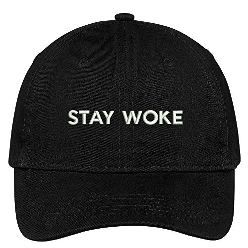 Trendy Apparel Shop Stay Woke Embroidered Low Profile Soft Cotton Brushed Baseball Cap