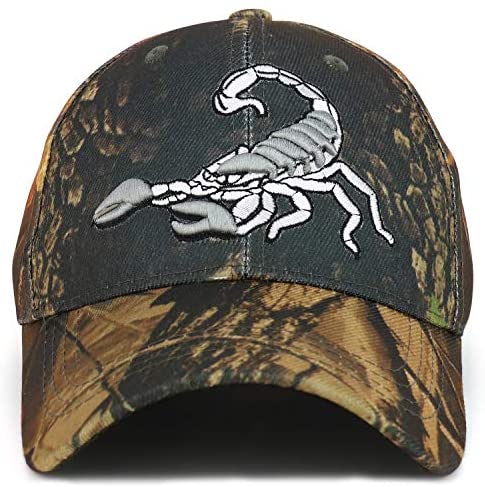 Trendy Apparel Shop Scorpion Embroidered Structured Hunting Baseball Cap - Hunting Camo