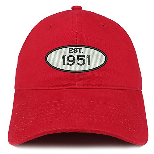 Trendy Apparel Shop Established 1951 Embroidered 70th Birthday Gift Soft Crown Cotton Cap