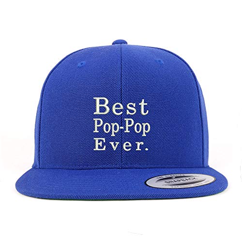 Trendy Apparel Shop Best Pop Pop Ever Structured Flatbill Snapback Cap