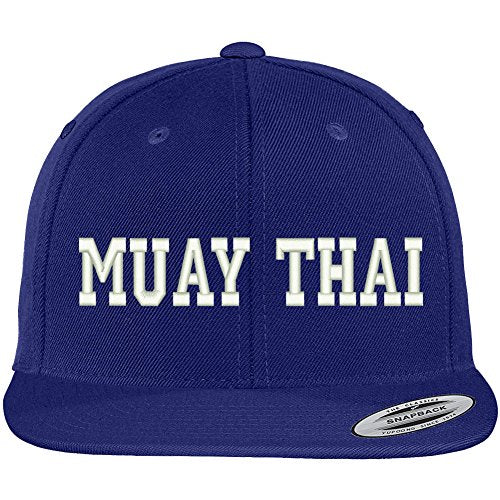 Trendy Apparel Shop Muay Thai Embroidered Flat Bill Adjustable Snapback Cap