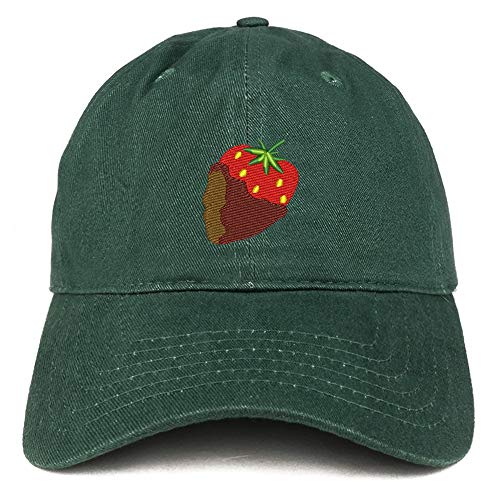 Trendy Apparel Shop Chocolate Dipped Strawberry Soft Crown 100% Brushed Cotton Cap