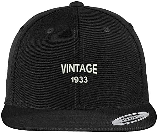 Trendy Apparel Shop Small Vintage 1933 Embroidered 86th Birthday Flat Bill Snapback Baseball Cap