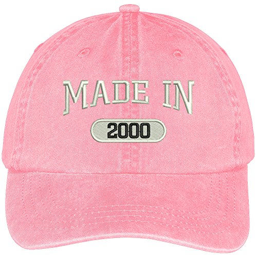 Trendy Apparel Shop 19th Birthday - Made in 2000 Embroidered Low Profile Washed Cotton Baseball Cap