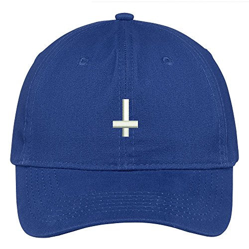 Trendy Apparel Shop Inverted Cross Embroidered Low Profile Soft Cotton Brushed Baseball Cap
