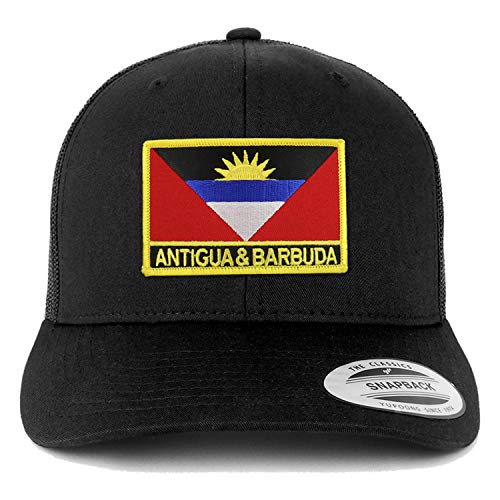 Trendy Apparel Shop Antigua and Barbuda Flag Patch Retro Trucker Mesh Cap