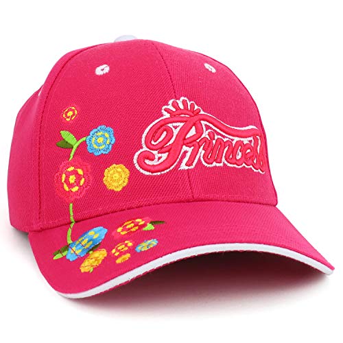 Trendy Apparel Shop Princess Flower Embroidered Structured Baseball Cap