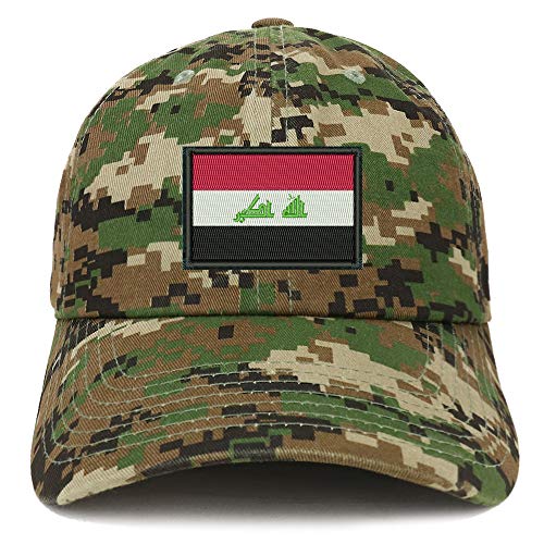 Trendy Apparel Shop Flag of Iraq Embroidered Soft Crown 100% Brushed Cotton Cap