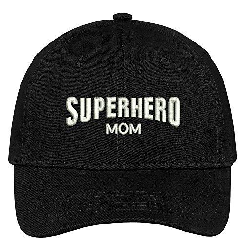 Trendy Apparel Shop Superhero Mom Embroidered Soft Crown 100% Brushed Cotton Cap