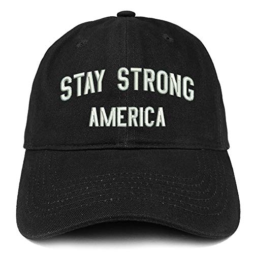 Trendy Apparel Shop Stay Strong America Embroidered Soft Crown Cotton Cap