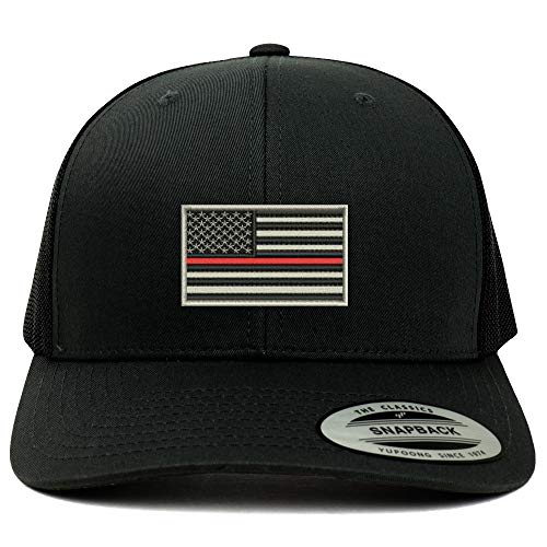 Trendy Apparel Shop Flexfit XXL USA TRL Flag Embroidered Retro Trucker Mesh Cap