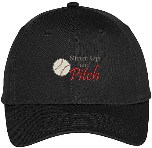 Trendy Apparel Shop Softball Pitch Embroidered Adjustable Baseball Cap