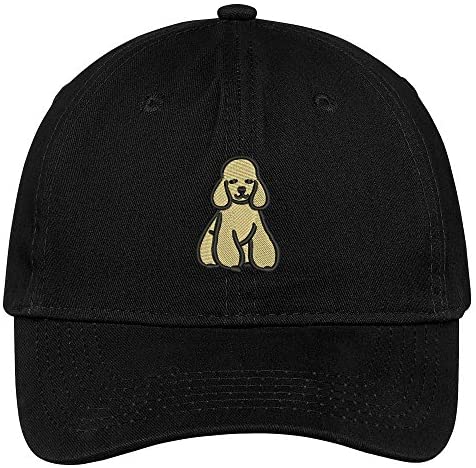 Trendy Apparel Shop Poodle Embroidered Low Profile Soft Cotton Brushed Cap