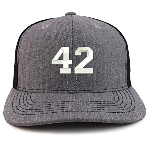 Trendy Apparel Shop Number 42 Collegiate Varsity Two Tone Trucker Baseball Cap