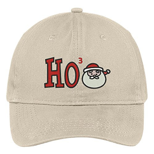 Trendy Apparel Shop HO HO HO Santa Embroidered Christmas Themed Cotton Baseball Cap