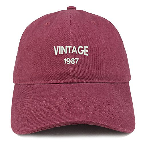 Trendy Apparel Shop Small Vintage 1987 Embroidered 34th Birthday Adjustable Cotton Cap