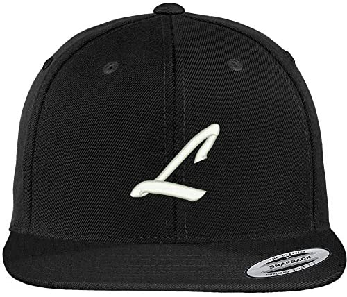 Trendy Apparel Shop Letter L Brushed Script Embroidered Flat Bill Snapback Baseball Cap