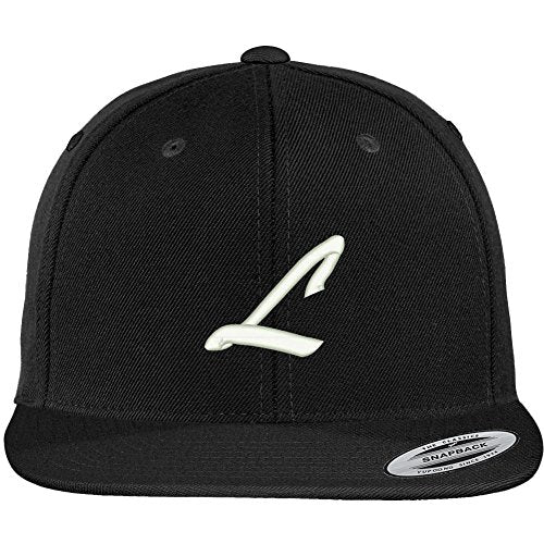 Trendy Apparel Shop Letter L Brushed Script Embroidered Flat Bill Snapback Baseball Cap