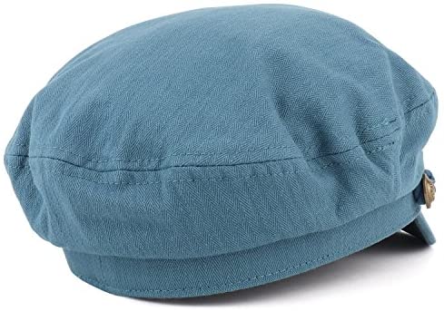 Trendy Apparel Shop Cotton Herringbone Texture Newsboy Greek Fisherman Hat