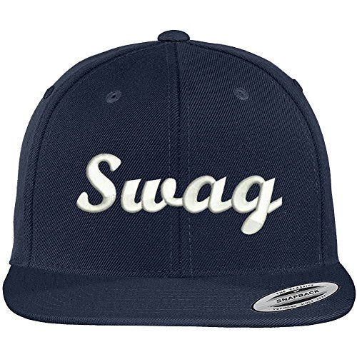 Trendy Apparel Shop Swag Embroidered Flat Brim Classic Snapback Cap