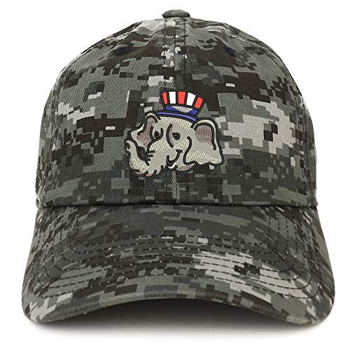 Trendy Apparel Shop Republican Elephant Embroidered Unstructured Cotton Dad Hat